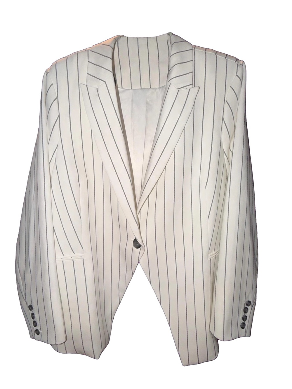 Torrid Studio Twill Classic Tailored Blazer Pinstripe Spaced - Picture 8 of 9